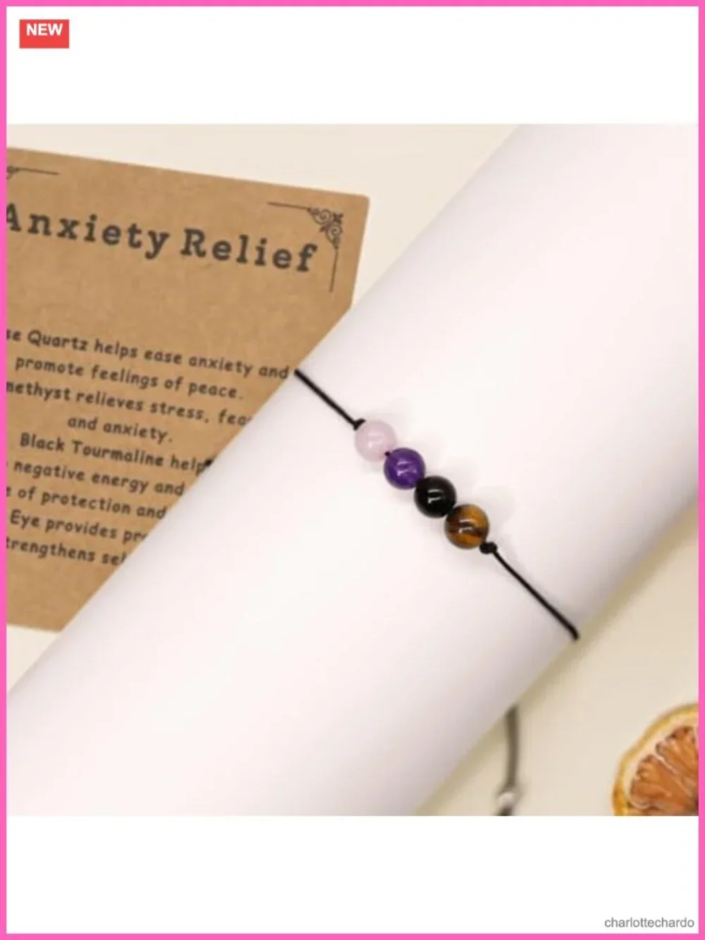 Anxiety Relief Crystal Bracelet Adjustable Healing Stone Gift